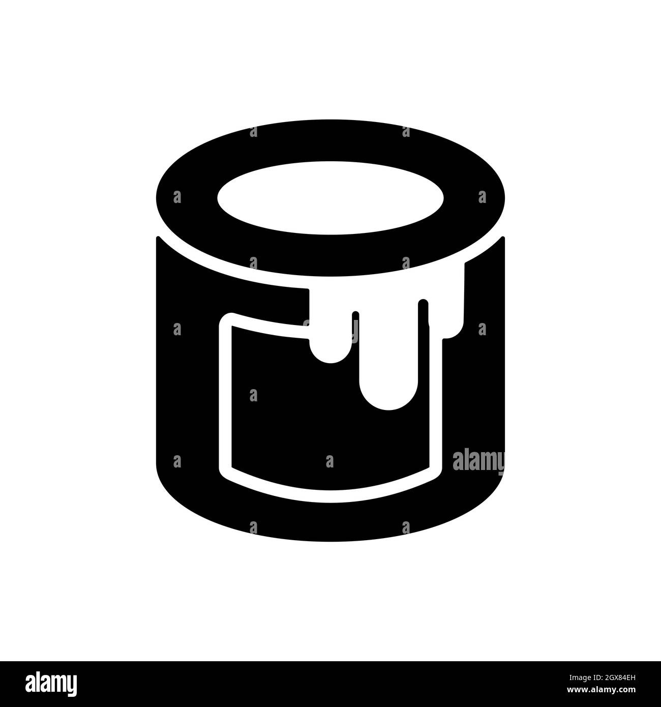 Paint bucket vector flat glyph icon. Construction, repair Stock Vector