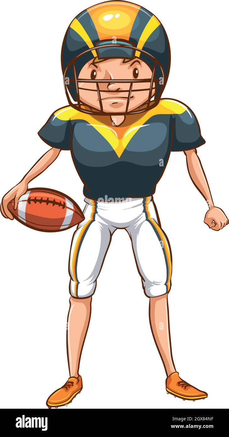 A simple sketch of an American football player Stock Vector