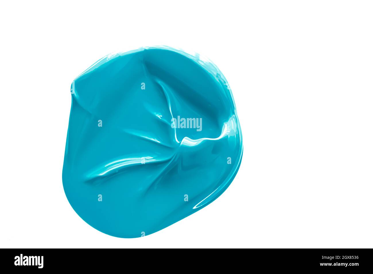 Mint blue beauty cosmetic texture isolated on white background, smudged