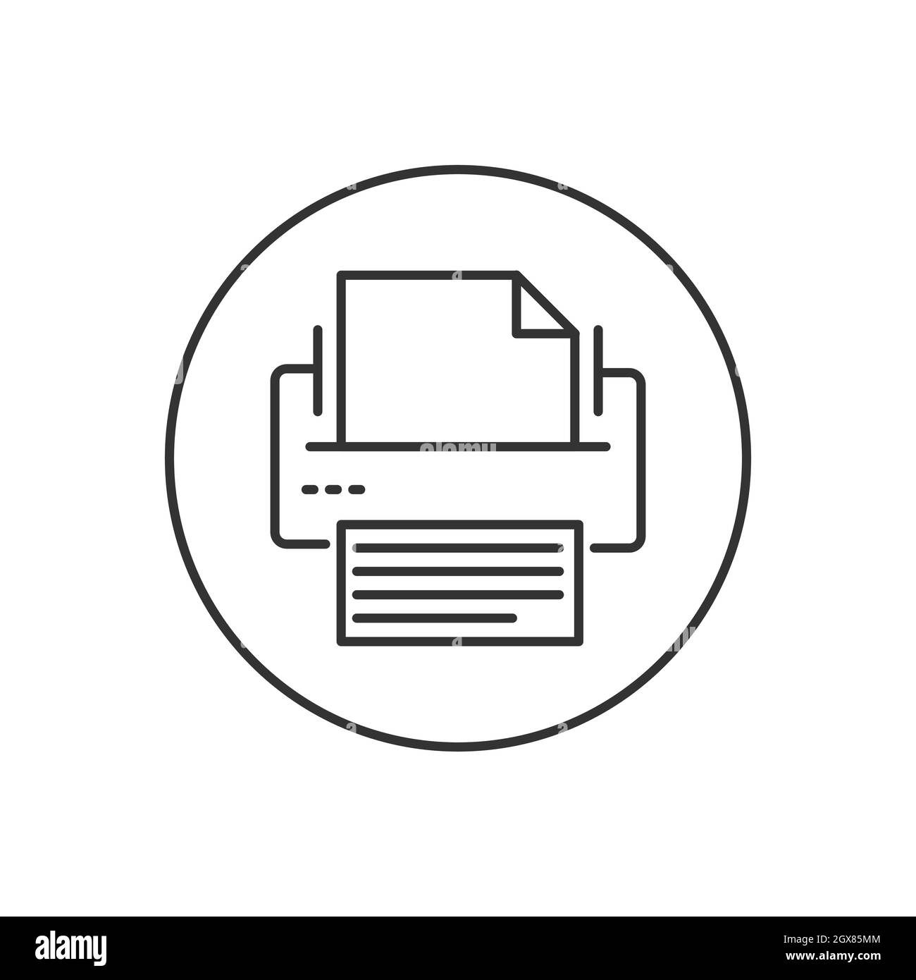 Printer or Fax Related Line Icon. Stock Vector