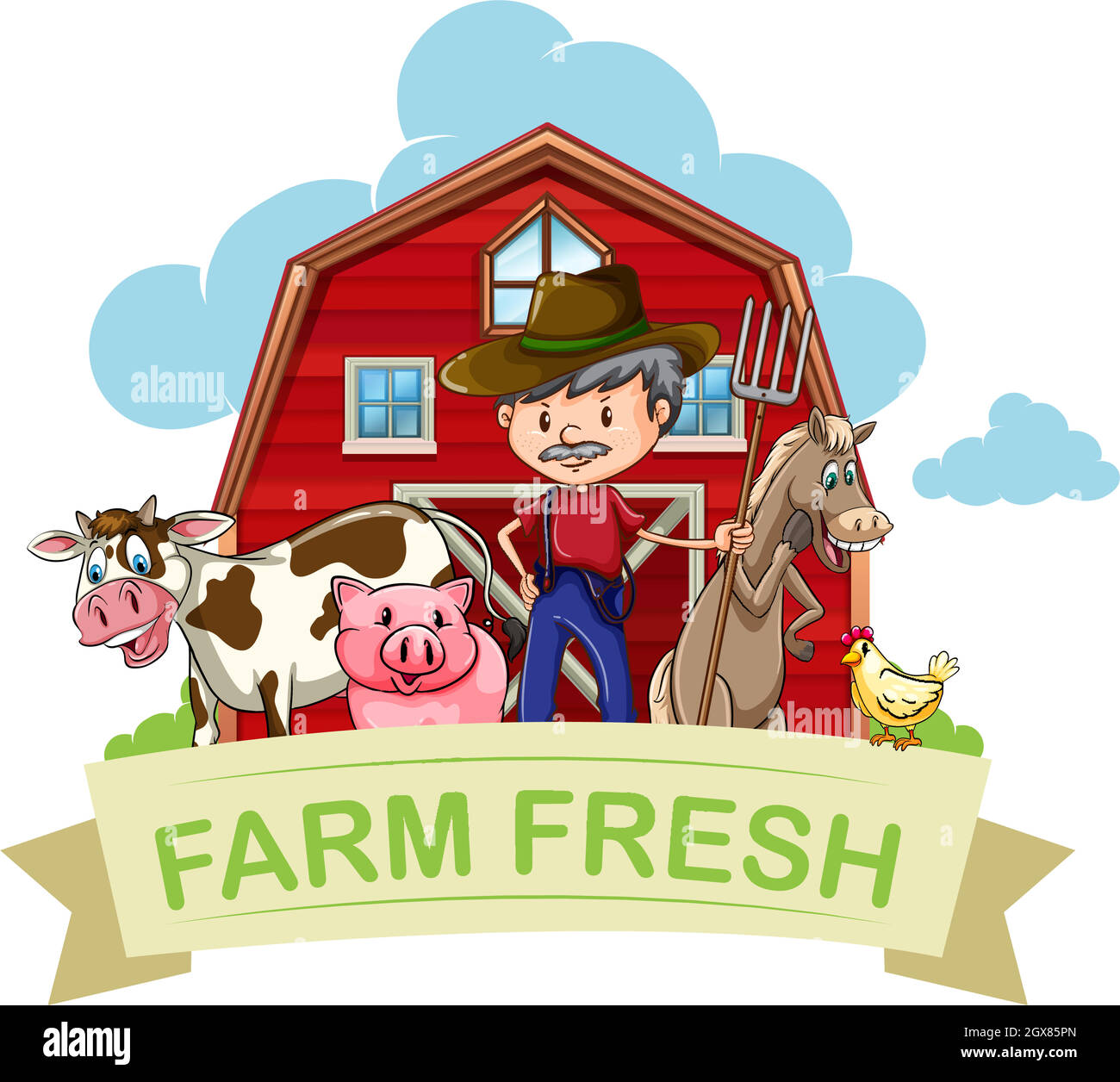 Barn with cow art Cut Out Stock Images \u0026 Pictures - Alamy, image size:1300x1256