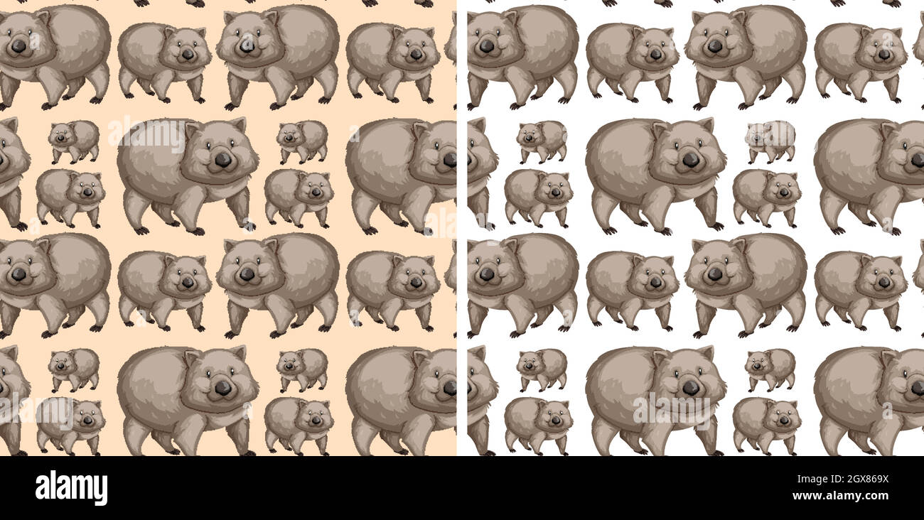 Seamless background design with wombats Stock Vector Image & Art - Alamy