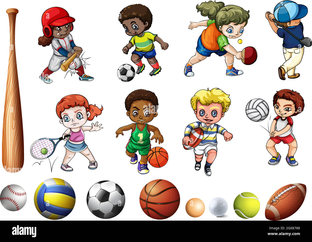 Niños haciendo deporte Imágenes vectoriales de stock - Alamy