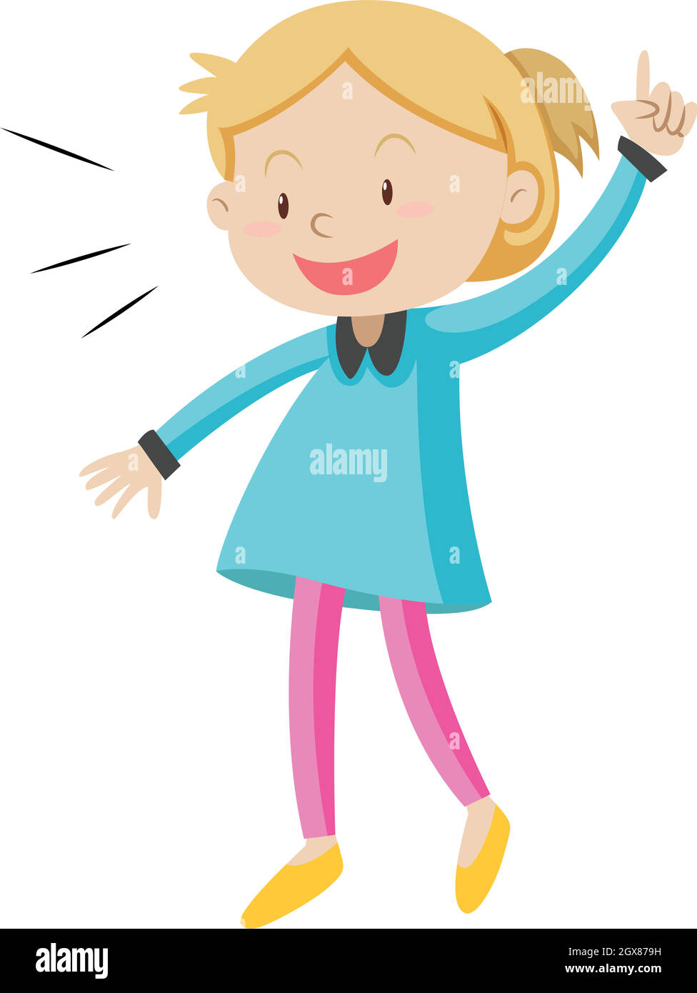 Little girl in blue shirt Stock Vector Image & Art - Alamy