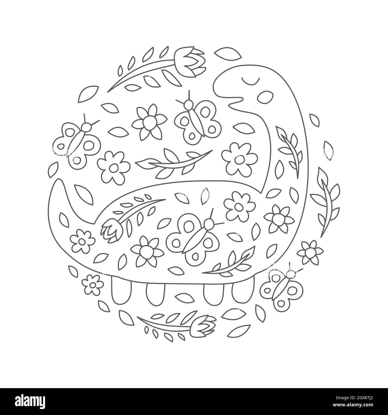 Cute and Funny cartoon baby dinosaur Coloring book Stock Vector Image \u0026 Art  - Alamy, image size:1300x1390