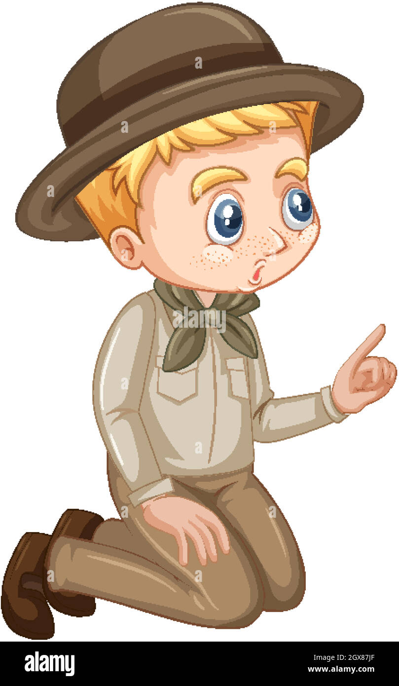 Boy in scout uniform on isolated background Stock Vector Image & Art ...