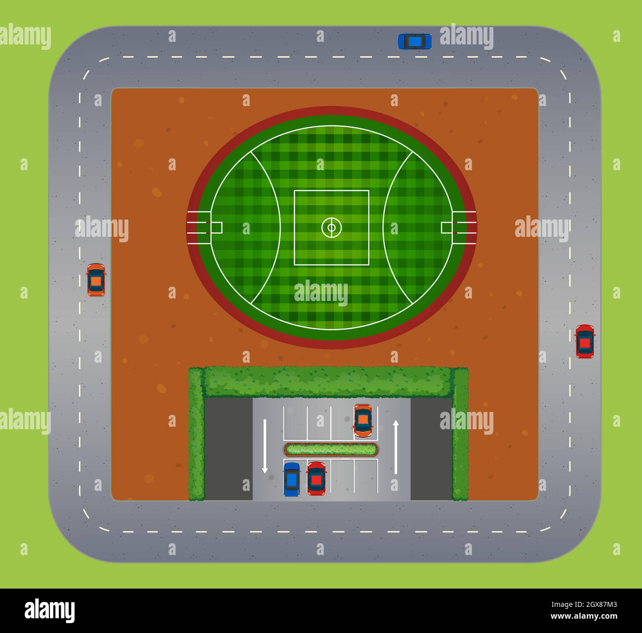 Top View Of Football Field Stock Vector Image Art Alamy