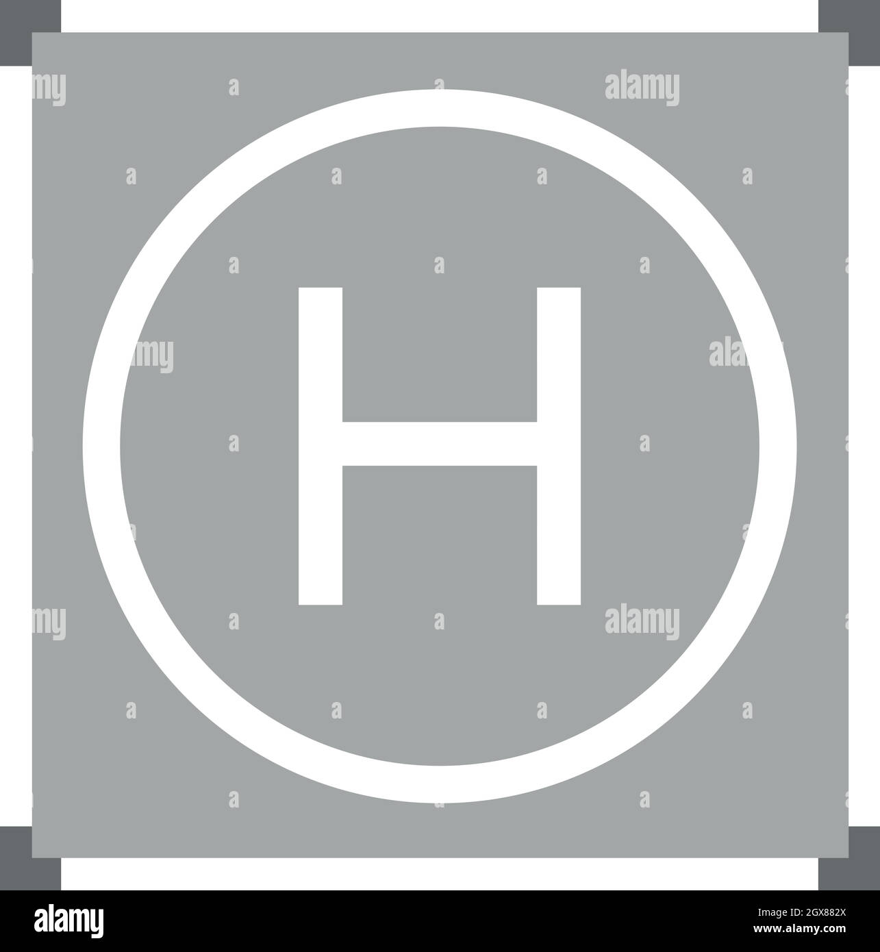 Helipad in gray color Stock Vector