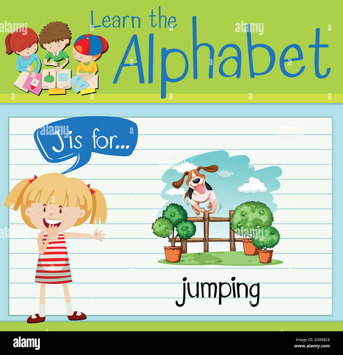 Flashcard letter J is for jumping Stock Vector Image & Art - Alamy