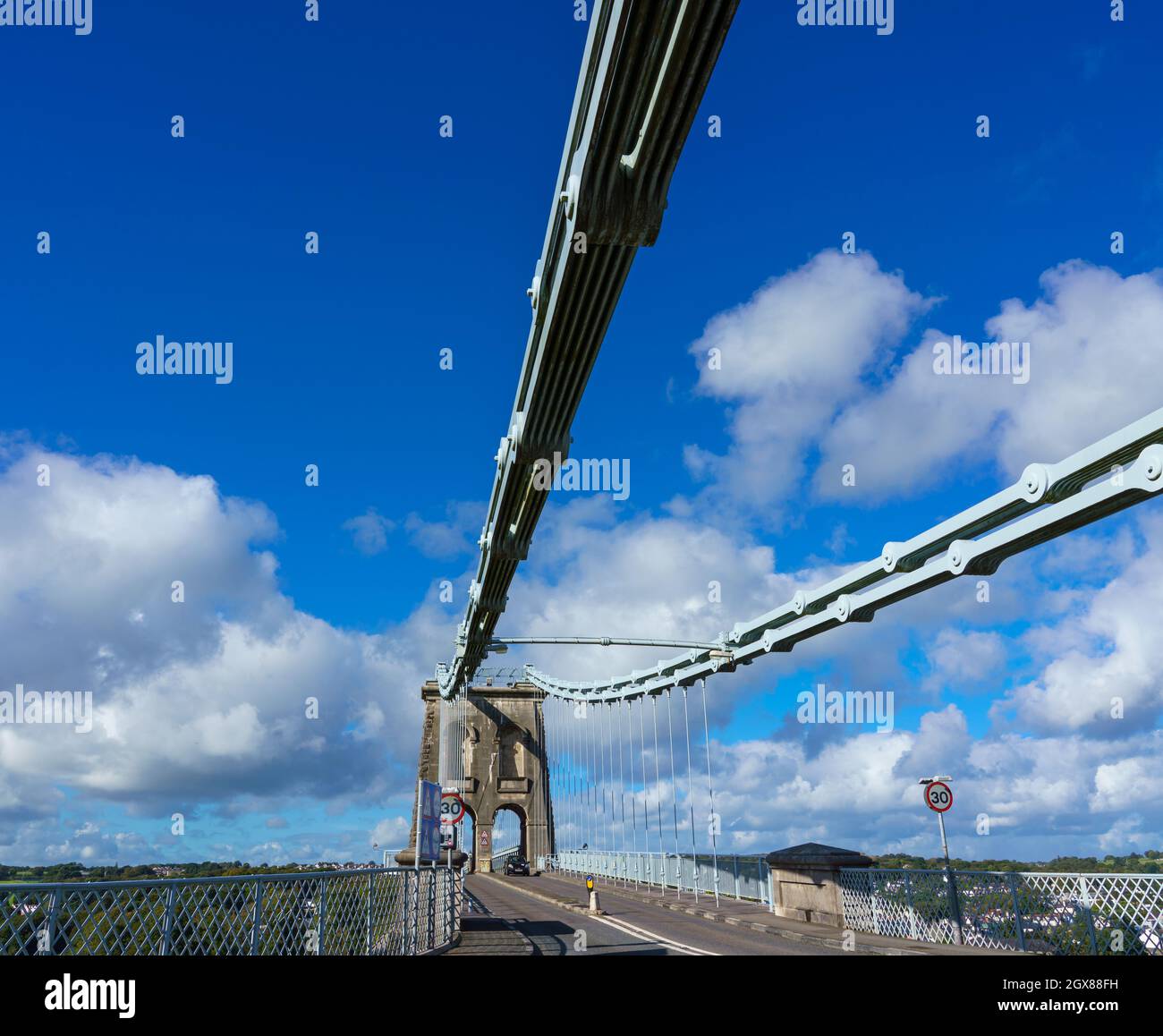 Menai Suspension Bridge over the menai straight in Wales built in 1826