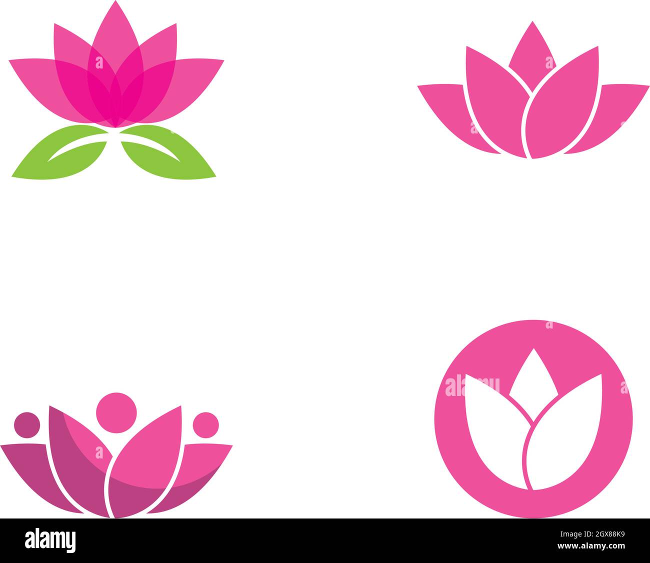 Beauty Vector Lotus flowers design logo Template icon Stock Vector ...