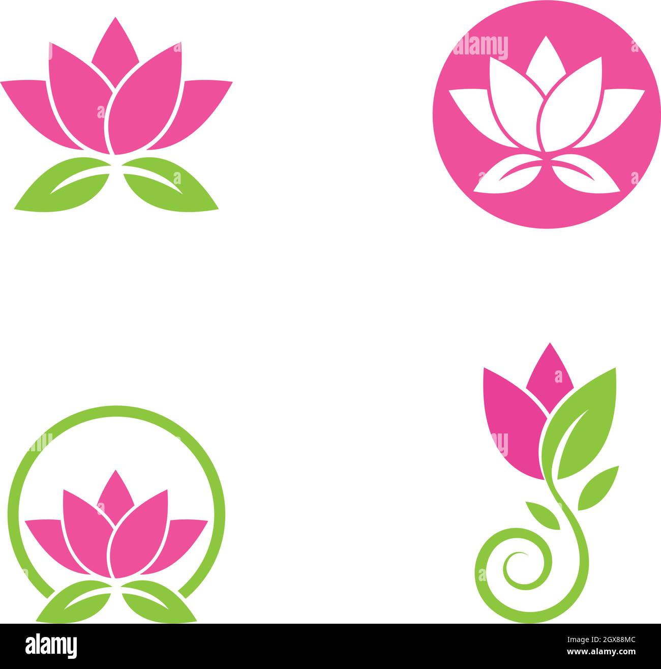 Beauty Vector Lotus flowers design logo Template icon Stock Vector ...