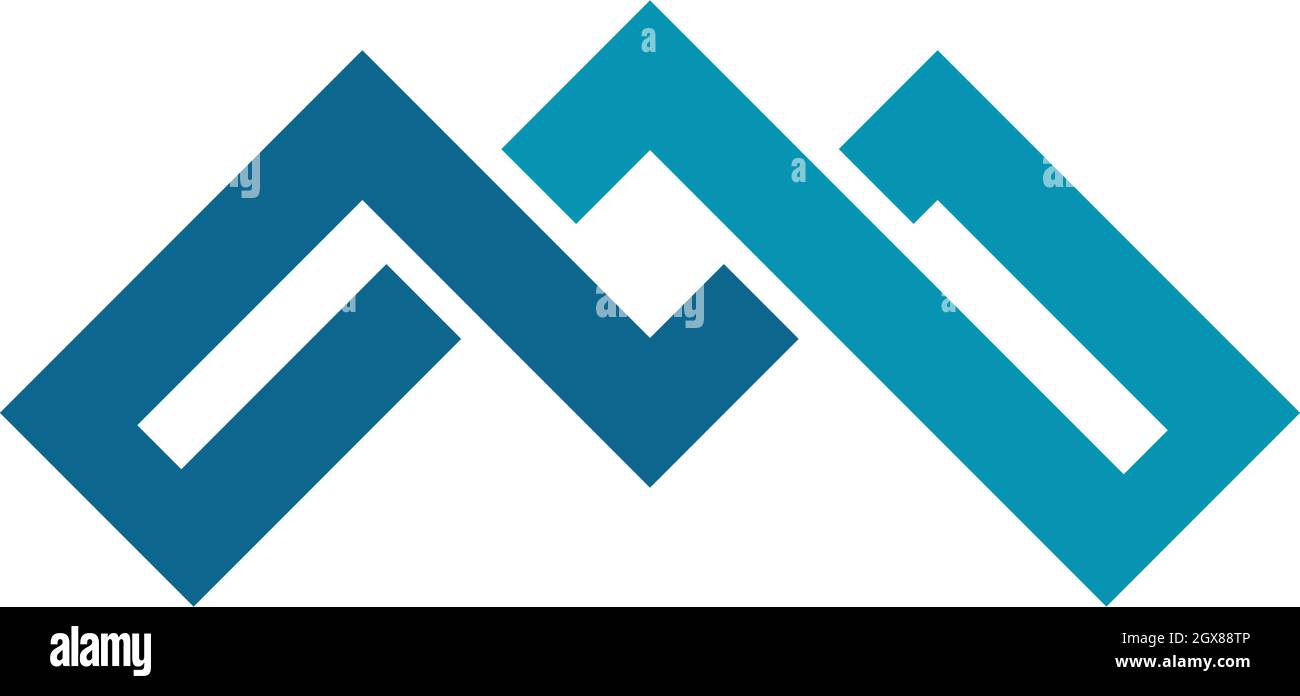 M Letter Mountain Logo vector template Stock Vector