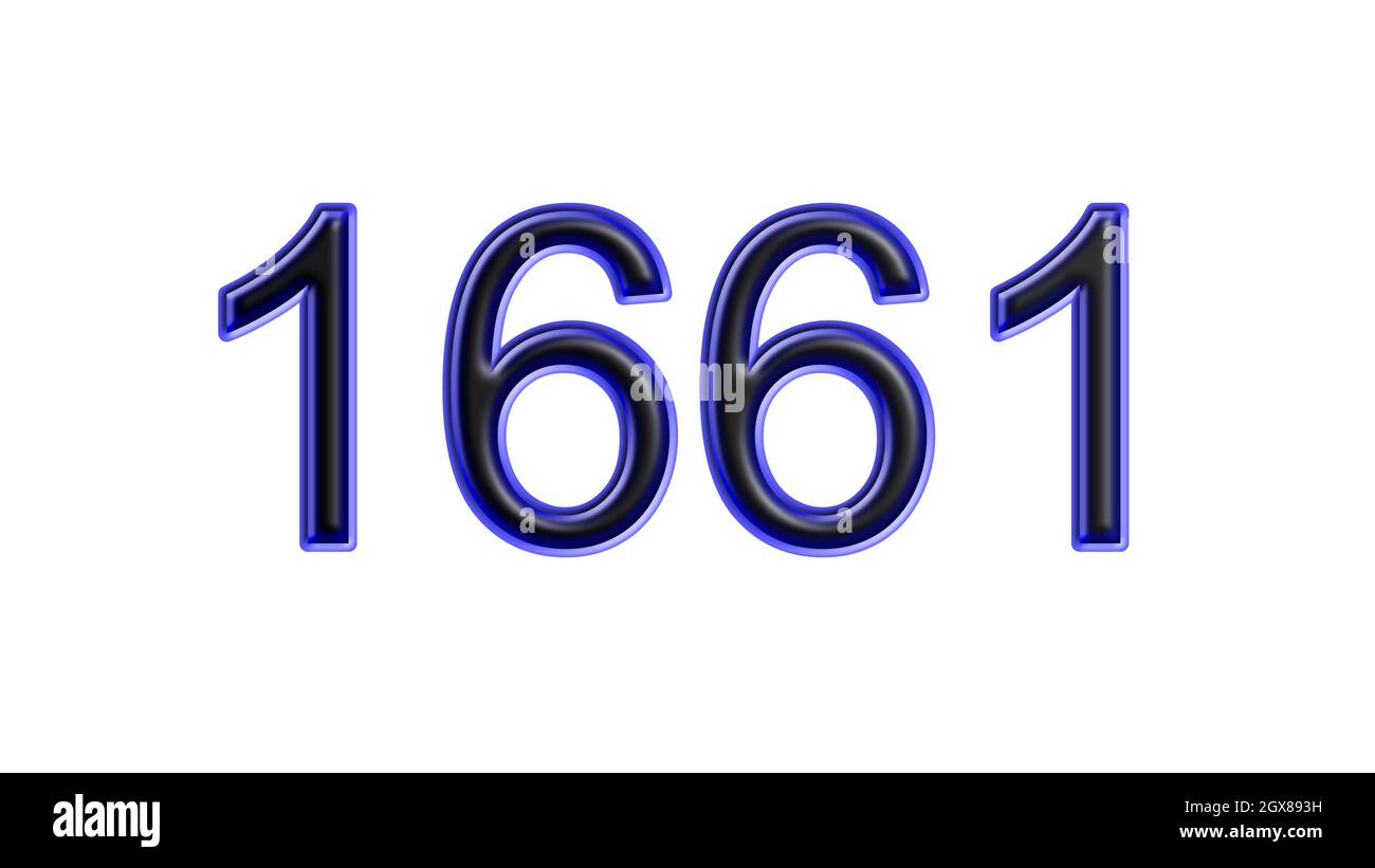 blue 1661 number 3d effect white background Stock Photo Alamy