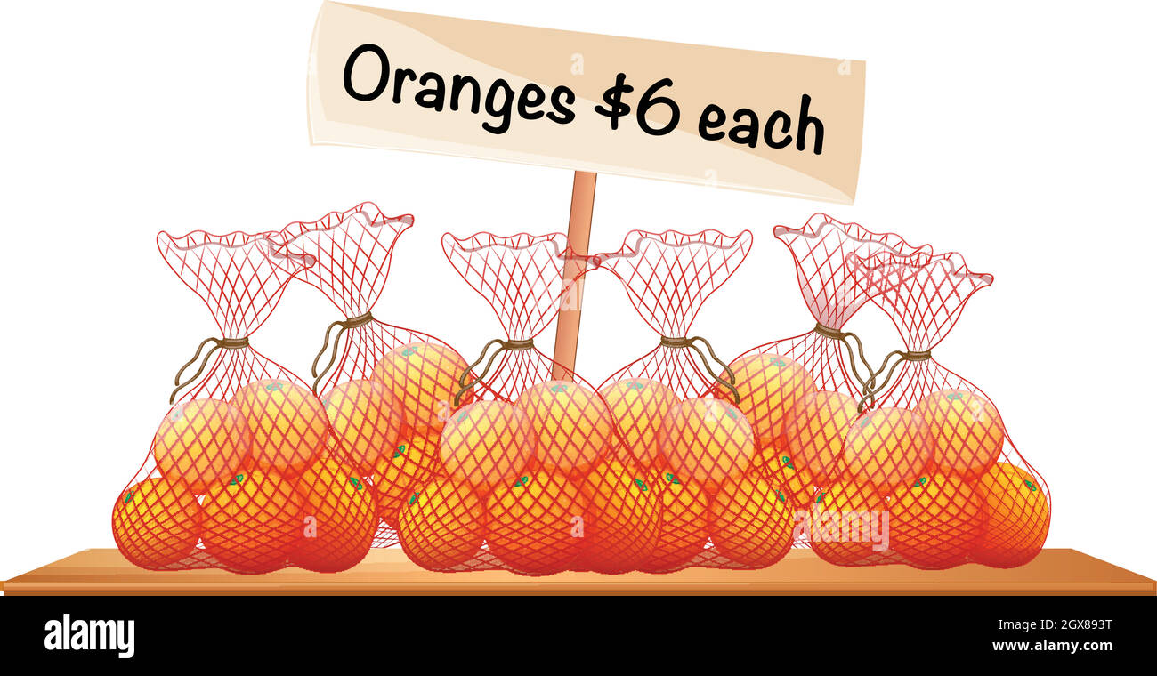 Six bags of fresh oranges Stock Vector Image & Art Alamy