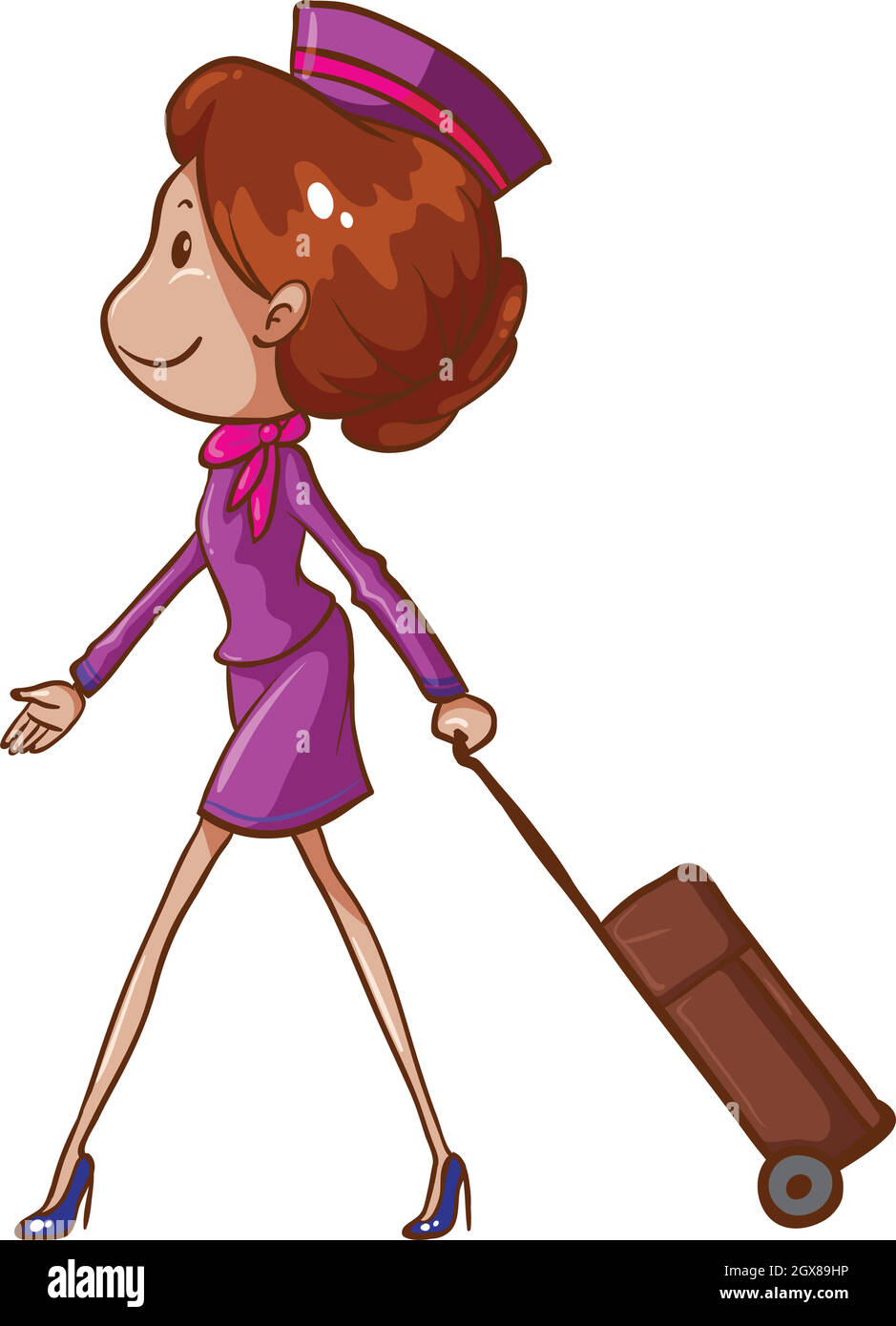 A simple drawing of an air hostess Stock Vector