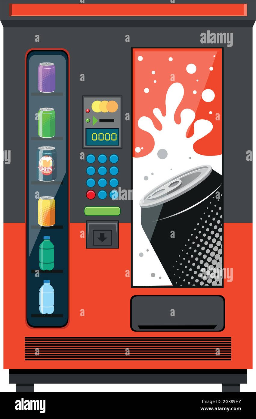 Vending machine with soft drinks Stock Vector