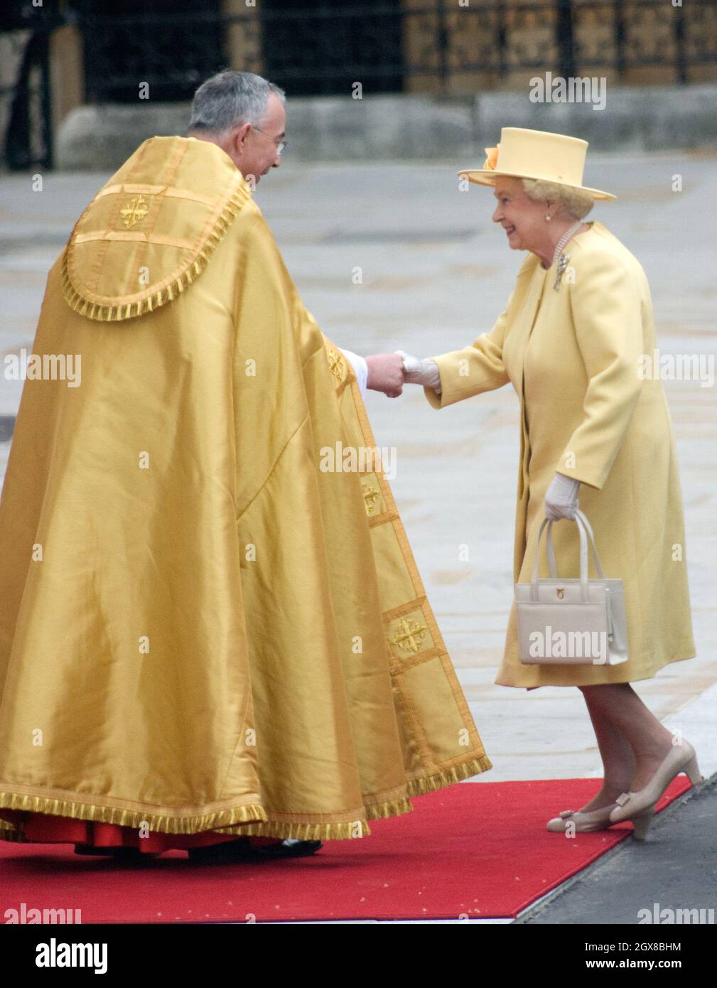 Queen Elizabeth ll arrives for the Wedding of Prince William and Catherine Middleton at Westminster Abbey on April 29, 2011. Stock Photo