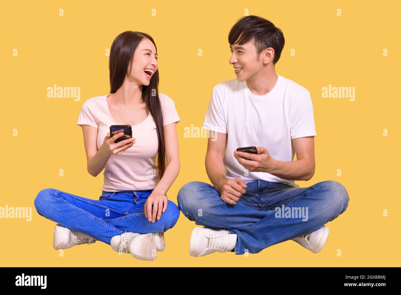 Asian woman sitting floor hi-res stock photography and images - Alamy