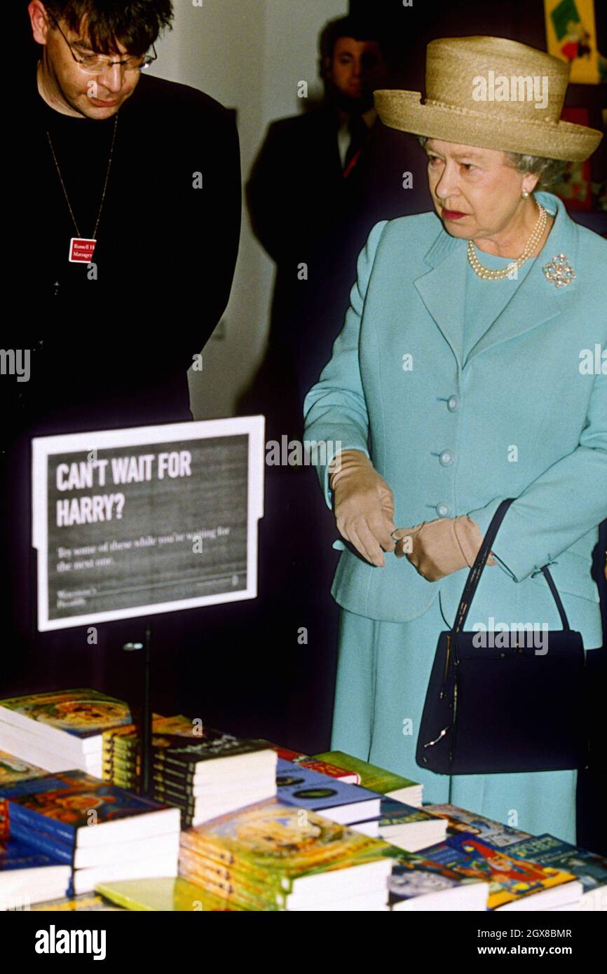 Queen Elizabeth II tours Waterstones Bookstore in London, during the so