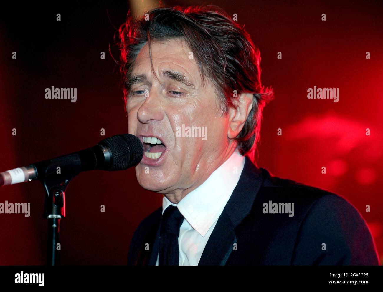 Bryan Ferry performs at the world wide launch of the Global Party at the Natural History Museum