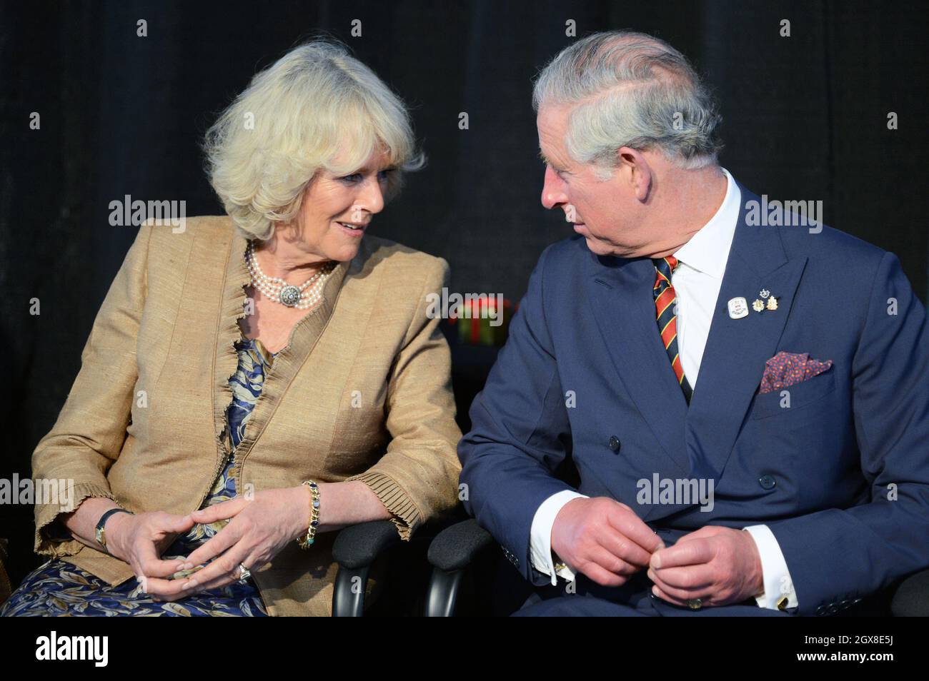 Prince Charles, Prince of Wales and Camilla, Duchess of Cornwall attend a citizenship ceremony in St. John, New Brunswick on the first day of an official Diamond Jubilee tour of Canada Stock Photo