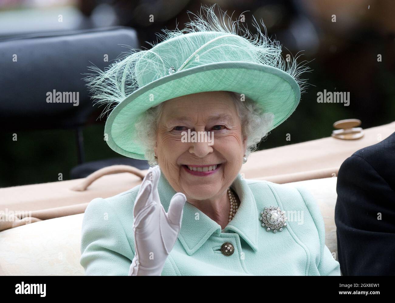 Queen Elizabeth ll attends Ladies Day at Royal Ascot on June 21, 2012. Stock Photo