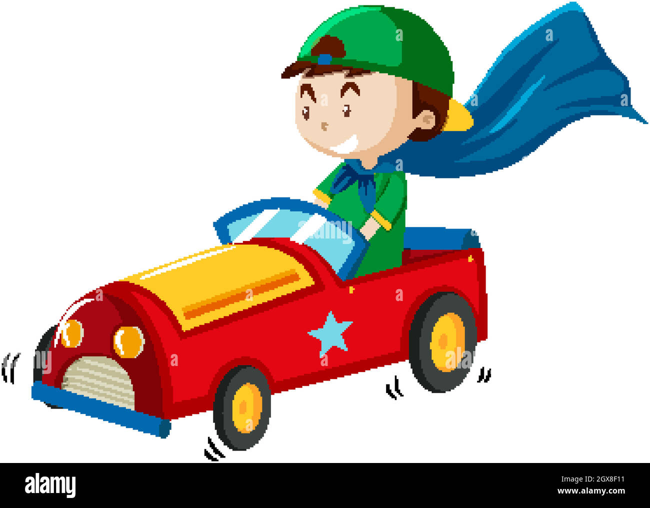 Boy playing with car toy cartoon style isolated on white background Stock  Vector Image & Art - Alamy