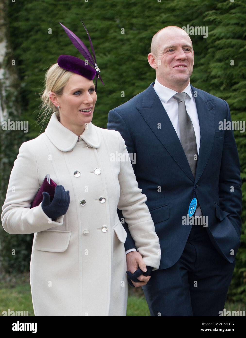 Zara Phillips and husband Mike Tindall attend the first day of the  Cheltenham Festival at Cheltenham Racecourse on March 12, 2013 Stock Photo  - Alamy
