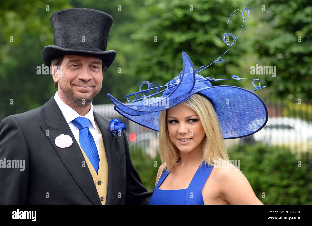 Nick Knowles and Jessica Rose Moor attend Ladies Day on Day 3 of Royal Ascot on June 20, 2013. Stock Photo