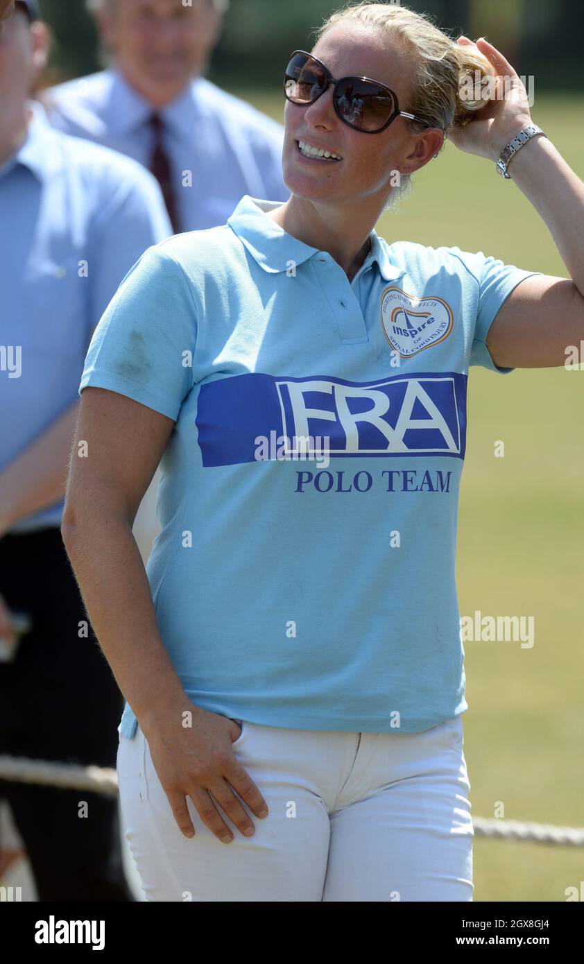 Zara Phillips at a charity polo match at the Tidworth Polo Club near Salisbury. Stock Photo