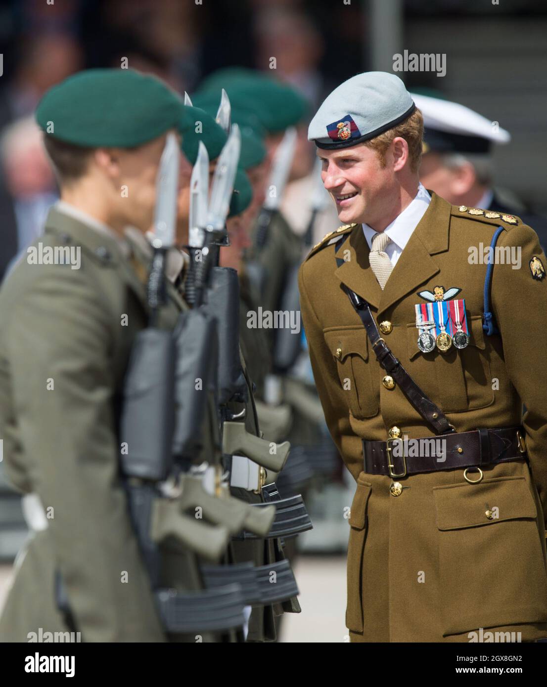 Prince Harry visits Royal Marines Tamar at HM Naval Base Devonport to officially open the Royal Navy's newly build centre of amphibious excellence on August 2, 2013. Stock Photo