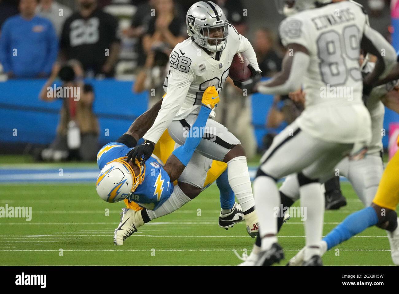 Los Angeles Chargers safety Derwin James Jr. (3) in action during an NFL  football game against the Las Vegas Raiders, Sunday, September 11, 2022 in  Inglewood, Calif. The Chargers defeated the Raiders