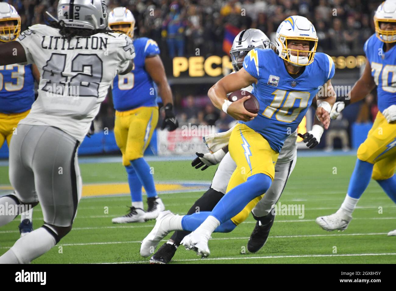 Las Vegas Raiders at Los Angeles Chargers on October 4, 2021