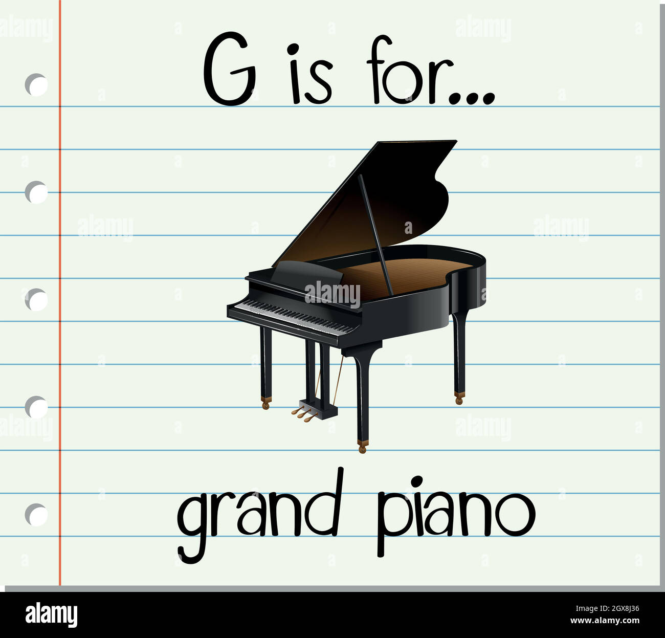 Flashcard letter G is for grand piano Stock Vector Image & Art - Alamy