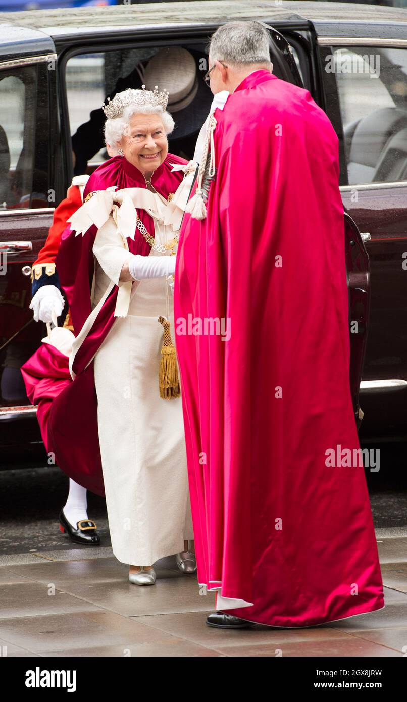 Queen Elizabeth ll attends a Service of the Order of the Bath at ...