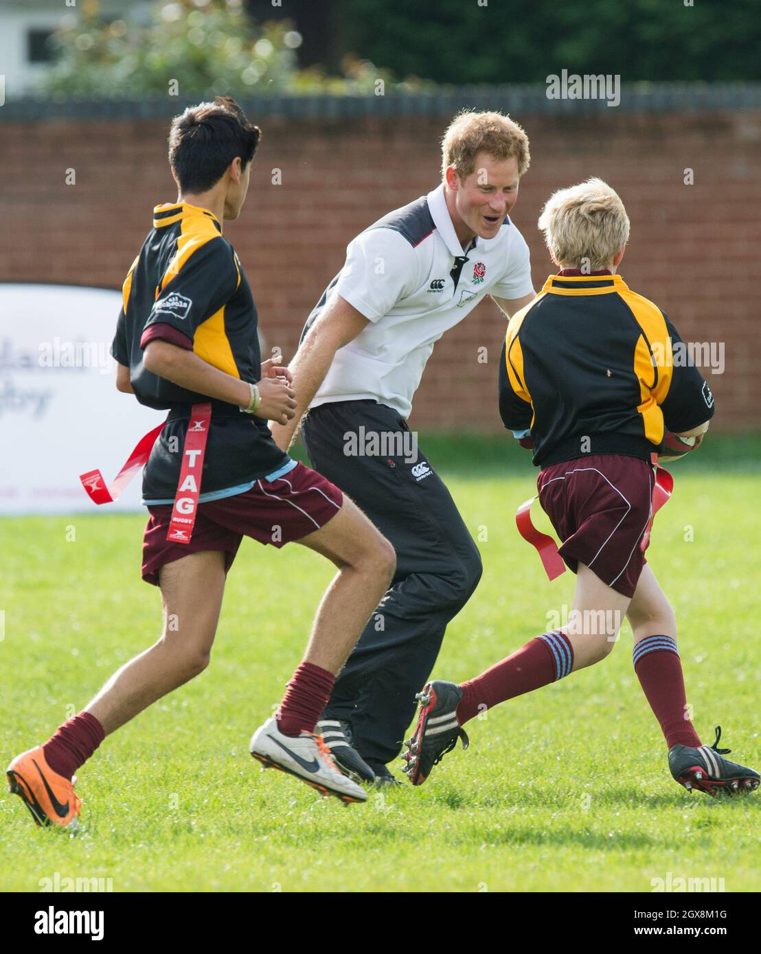 Prince Harry, Patron of England Rugby's All Schools Programme, plays ...