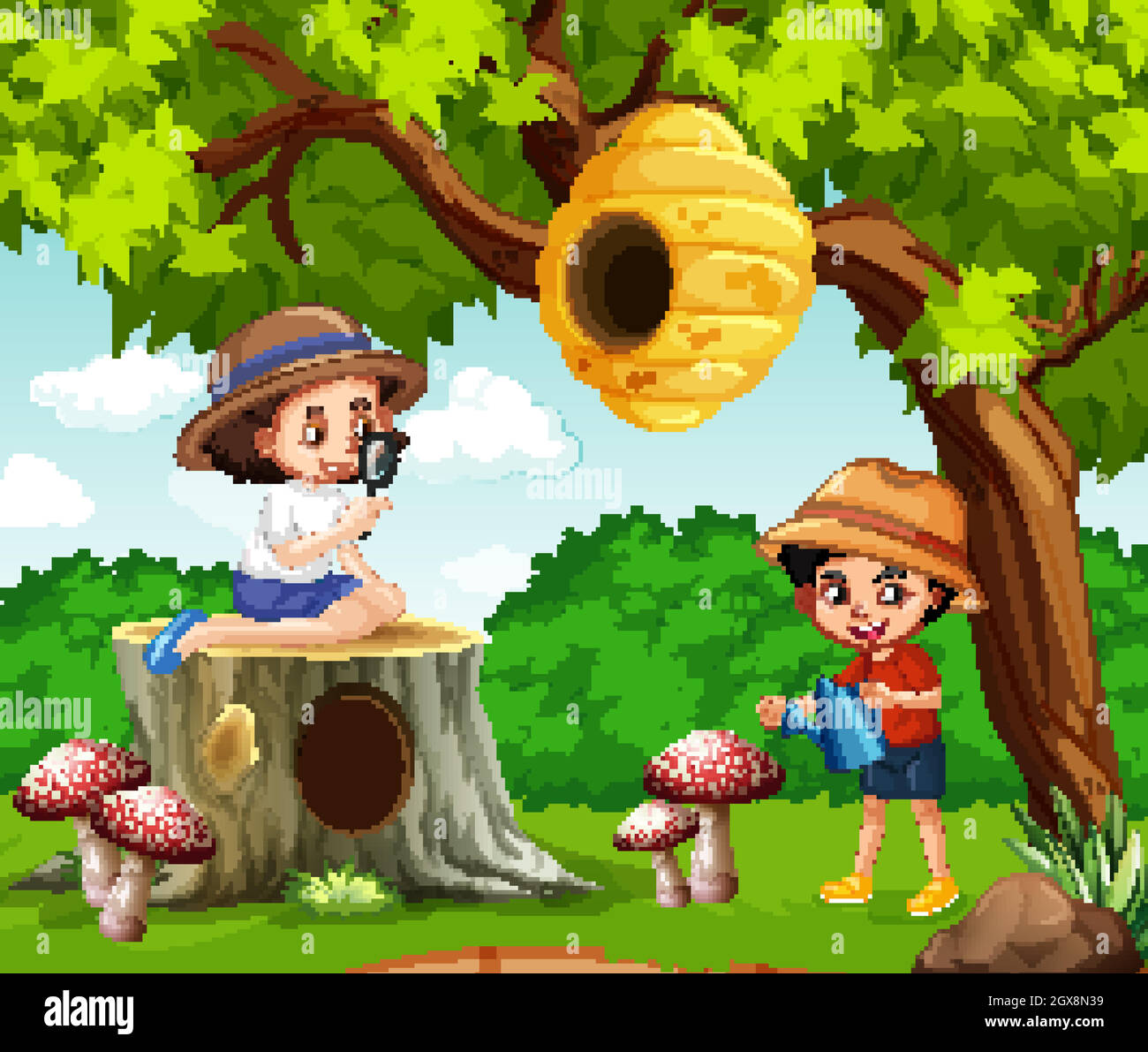 Scene with kids in the park Stock Vector Image & Art - Alamy