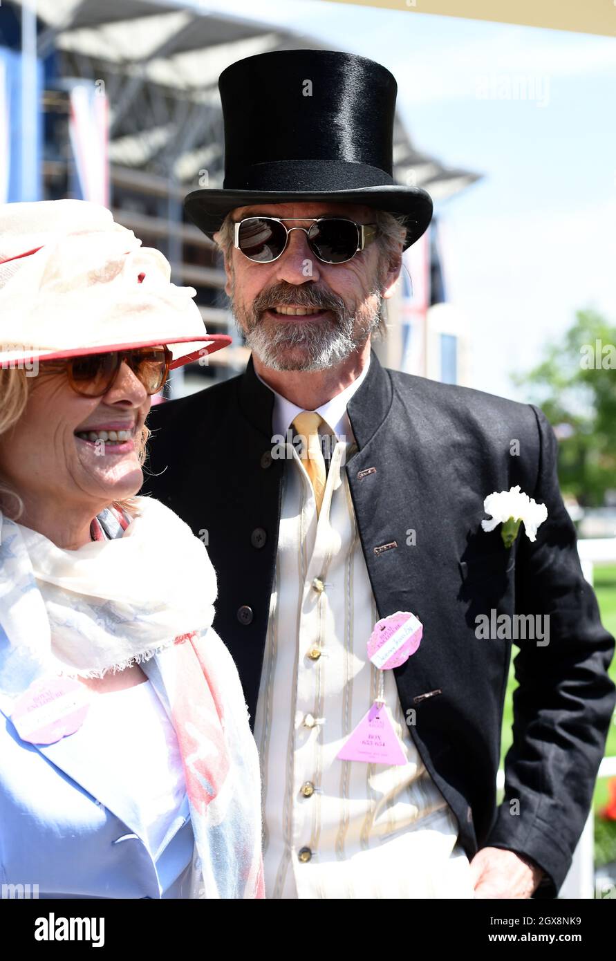 Sinead Cusack and Jeremy Irons attend Ladies Day at Royal Ascot on June 18, 2015 Stock Photo