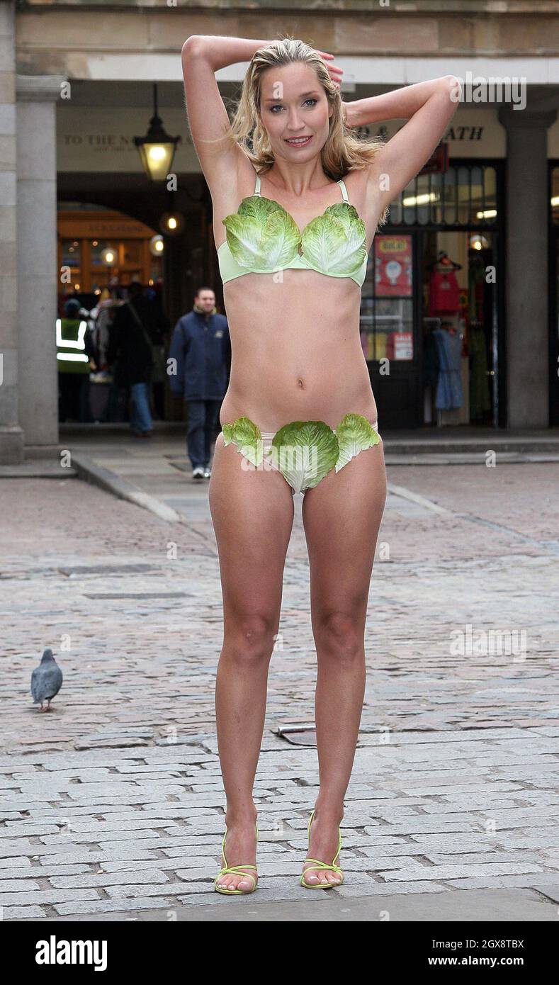 Brooke Johnston, Miss United Kingdom, poses in a bikini made of lettuce  leaves to draw attention to PETA's Turn Over A New Leaf: Go Vegetarian  campaign. The beauty queen pictured in Covent