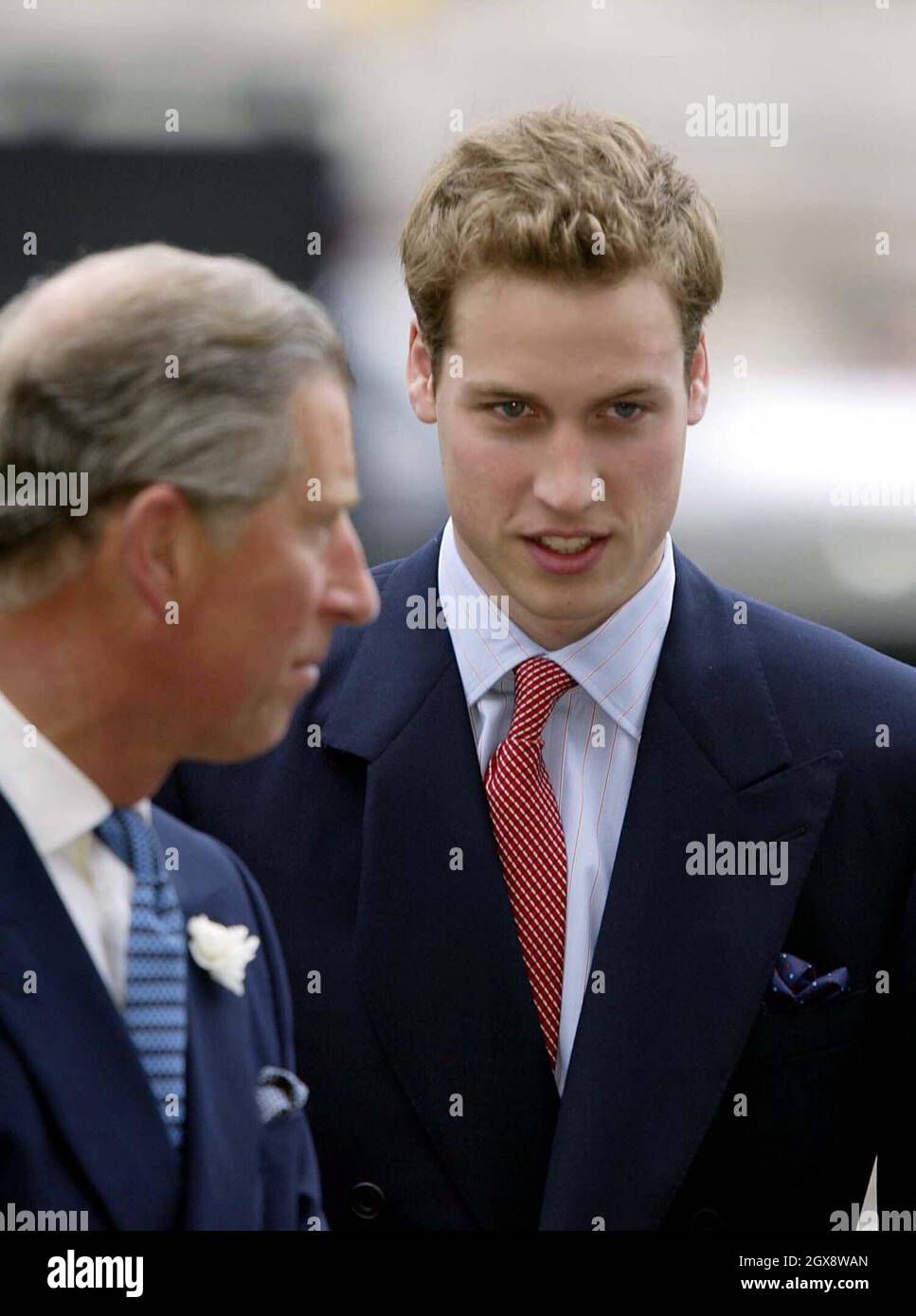 The Prince of Wales and Prince William outside Westminster Abbey during