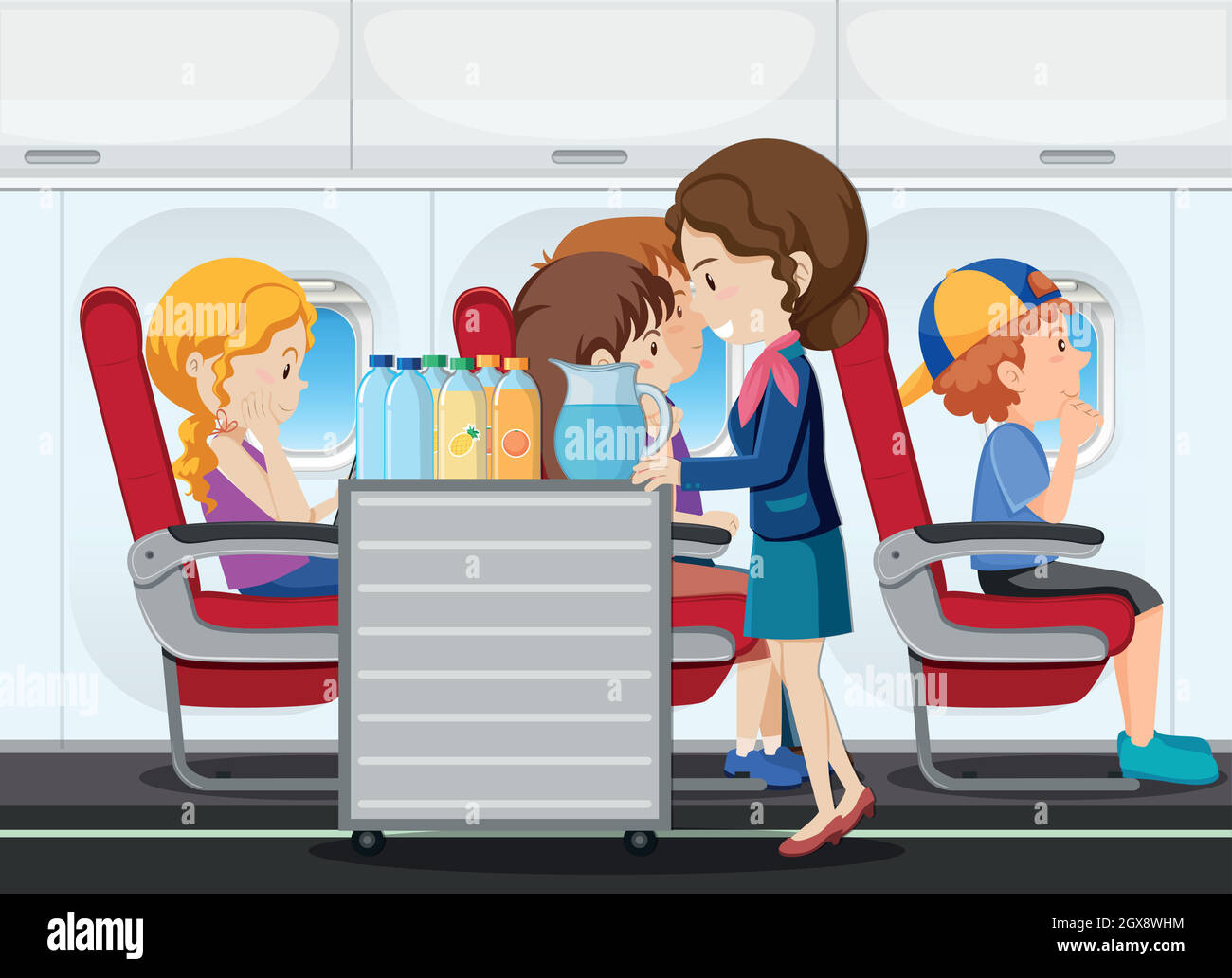 A service on the airplane Stock Vector