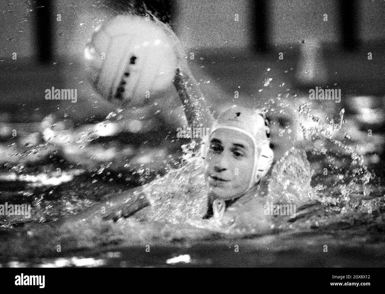 Prince William playing water polo at Eton in June 2000.  Photo.  Anwar Hussein  Stock Photo