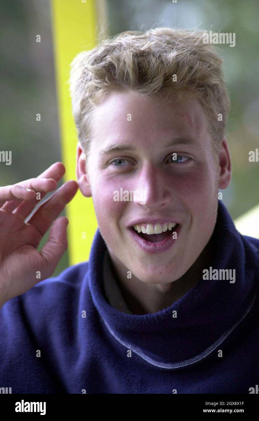 Prince William in the team's accommodation in the village of Tortel, Southern Chile during his Raleigh International expedition.  December 11th 2000.  Photo.  Anwar Hussein  Stock Photo