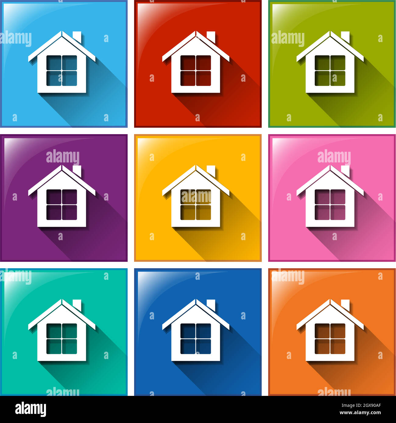 House icons Stock Vector