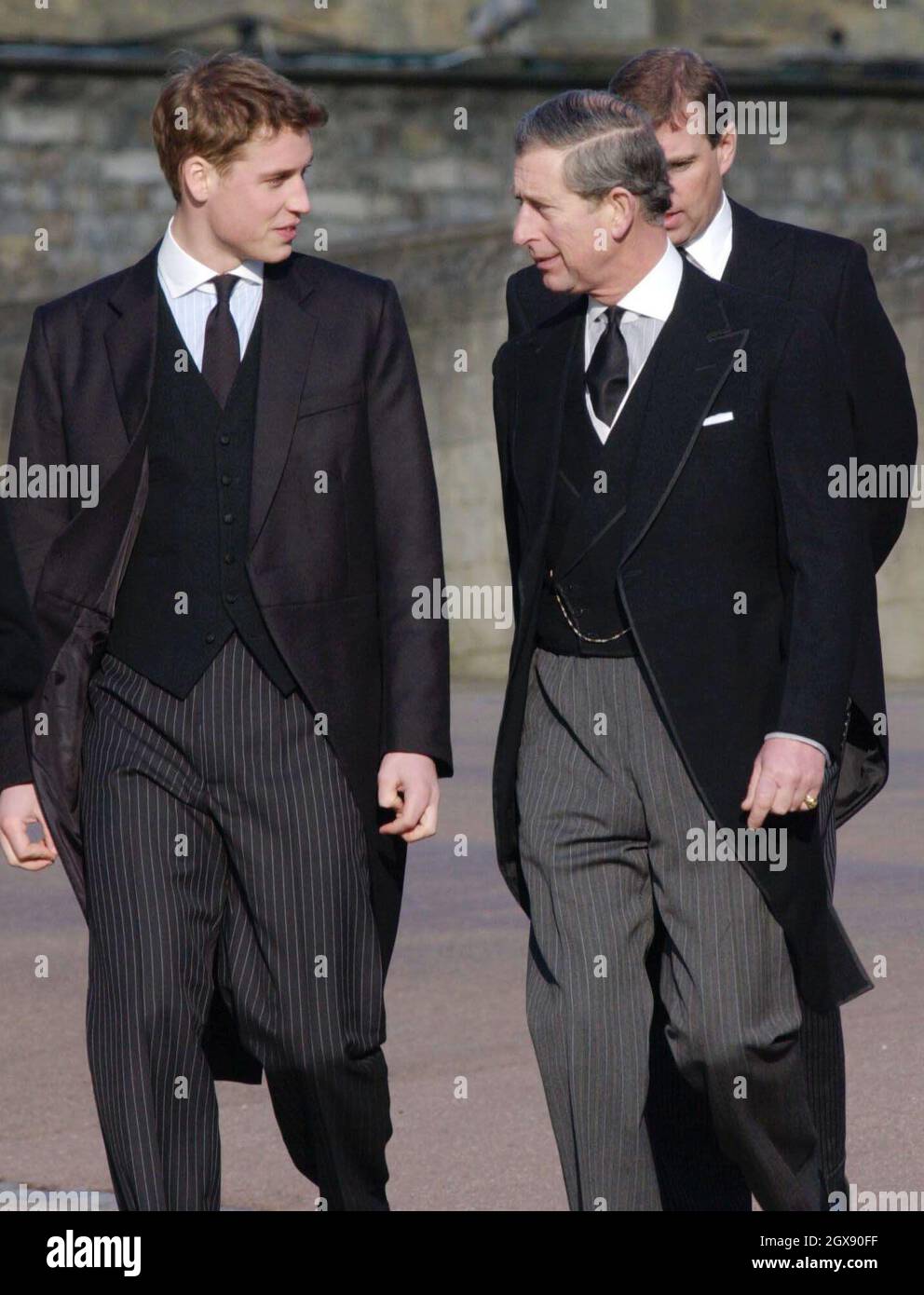 Members of the Royal family Prince William (left), the Prince of Wales ...