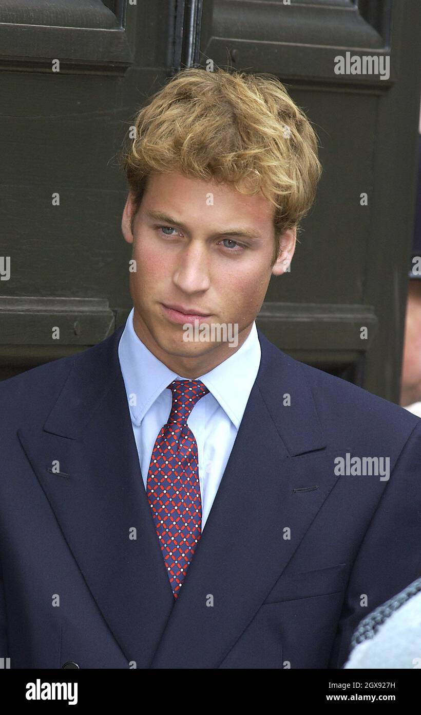 Prince William celebrates the Queen Mothers 101st birthday at Clarence House in London. Headshot