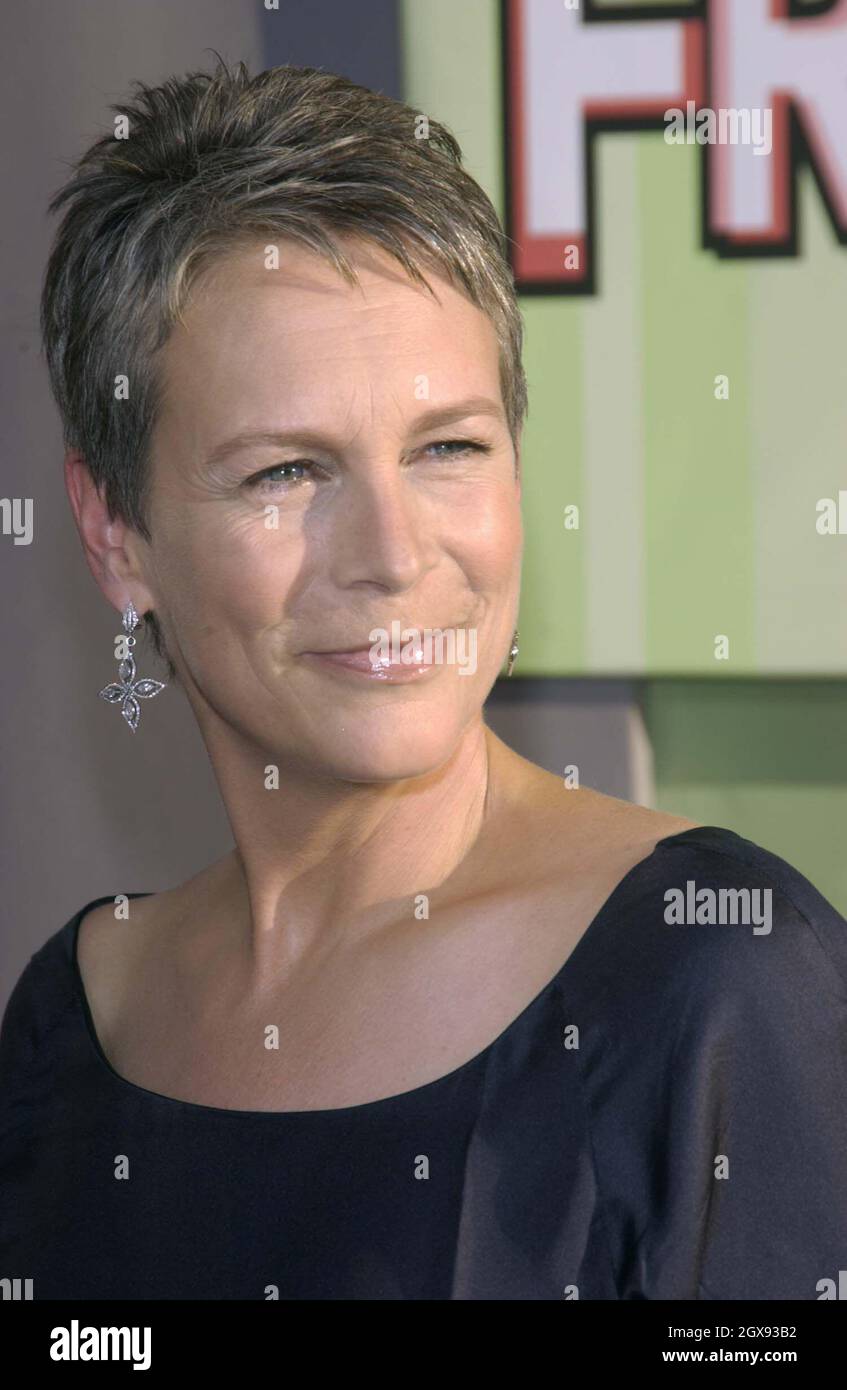 Actress Jamie Lee Curtis at the Hollywood premiere of Freaky Friday.  Make-up, cropped short hair. Â©Paul Smith/allaction.co.uk  Stock Photo