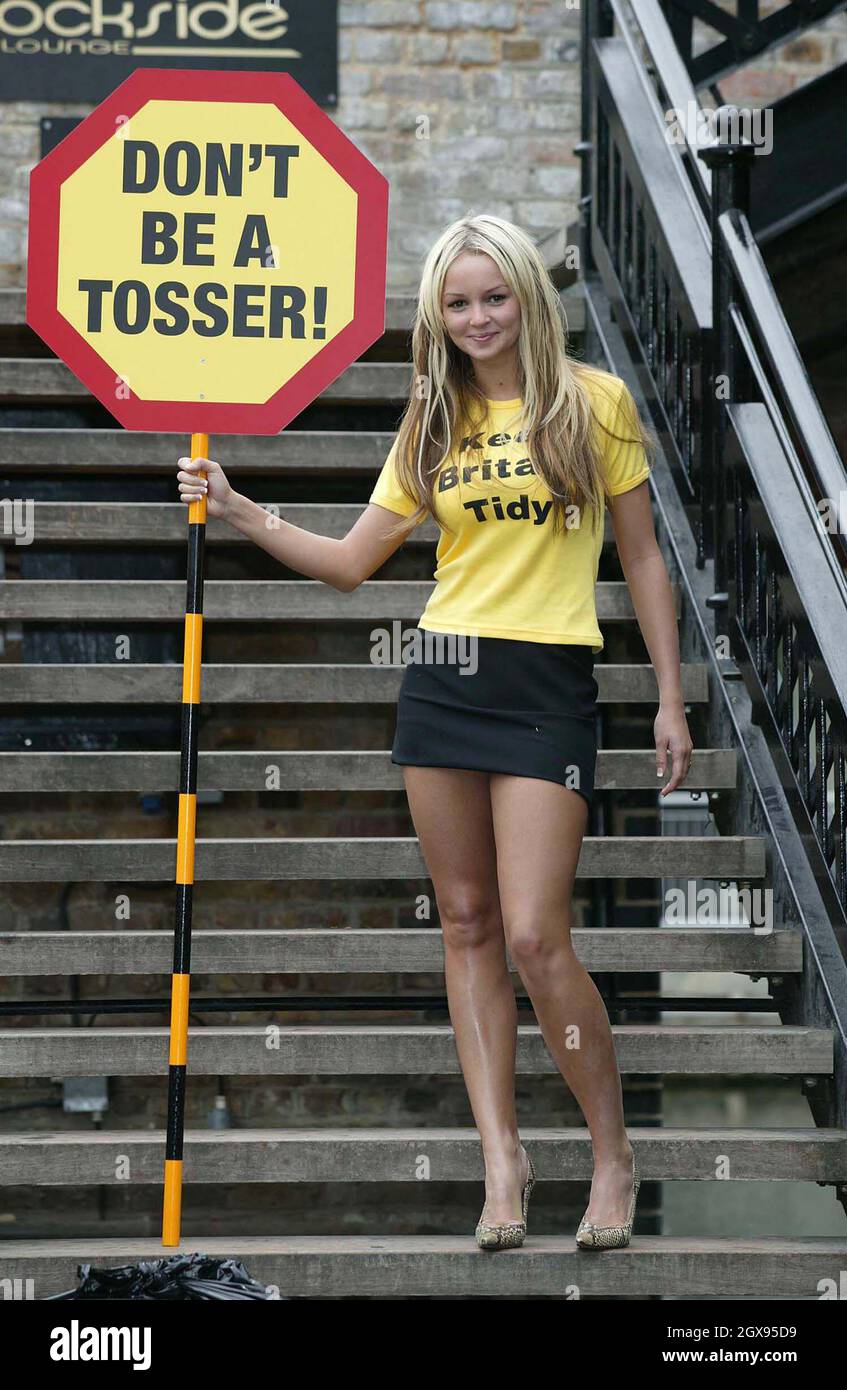 Jennifer Ellison  launches'Keep Britain Tidy' and 'Don't Be A Tosser' at Camden Lock, London. Stock Photo