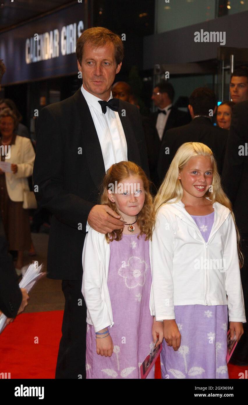 Alistair Campbell and children at the premiere of the film Calendar